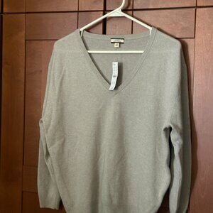 Banana Republic 100% Cashmere Pullover grey Sz XS Sweater $178
